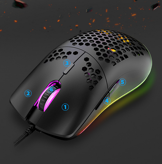 Wired gaming mouse hole mouse RGB luminous macro programming gaming mouse 6 keys