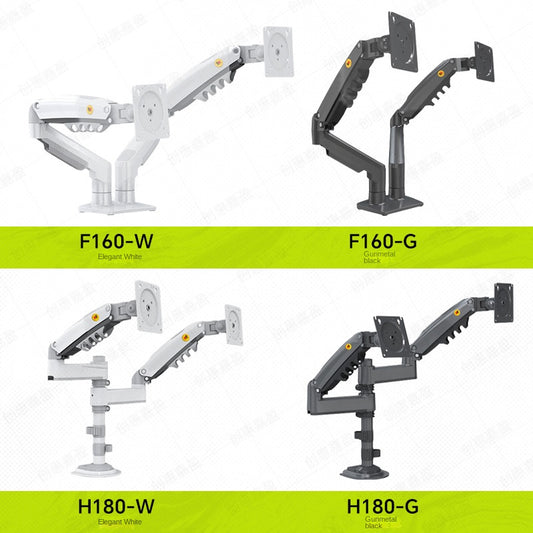 Dual-Screen Monitor Stand Adjustable Swivel Rotating Arm Display Computer Mount H180