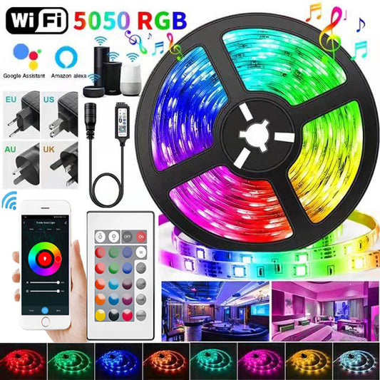 WIFI Smart LED Strip Light Bluetooth RGB Flexible Waterproof 5050 Light Strip