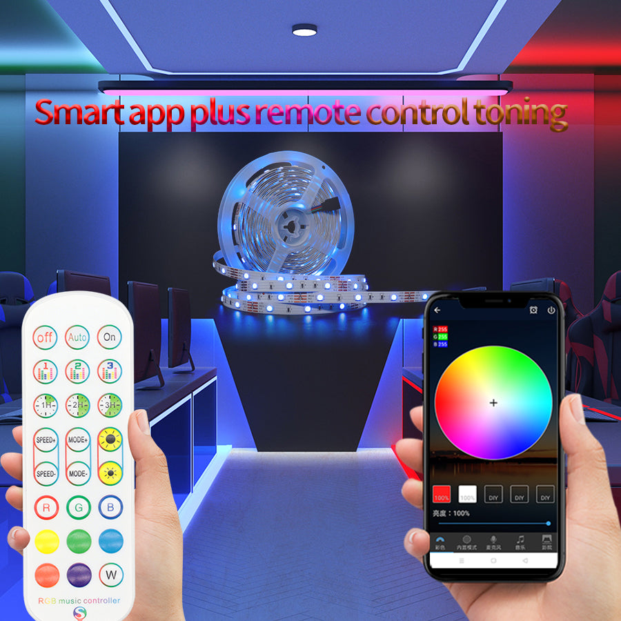 5050 Wifi Light Strip Set RGB Music 12V Light Strip Smart App Voice Sound Control LED Light Strip